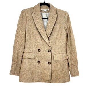 Veronica Beard Pyle Double Dickie Blazer Jacket Tan Size 4 Pre-Loved